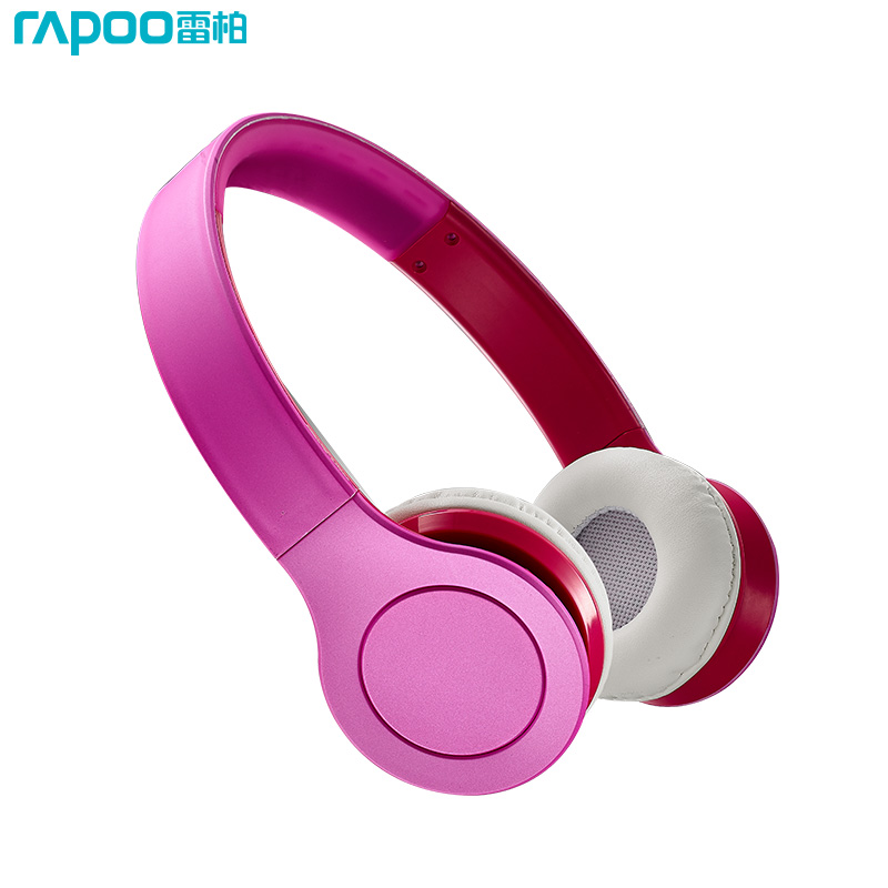 雷柏（RAPOO）S160蓝牙触摸耳机 有线/无线双模式头戴式音乐时尚耳机 安卓苹果手机通用耳麦 粉色
