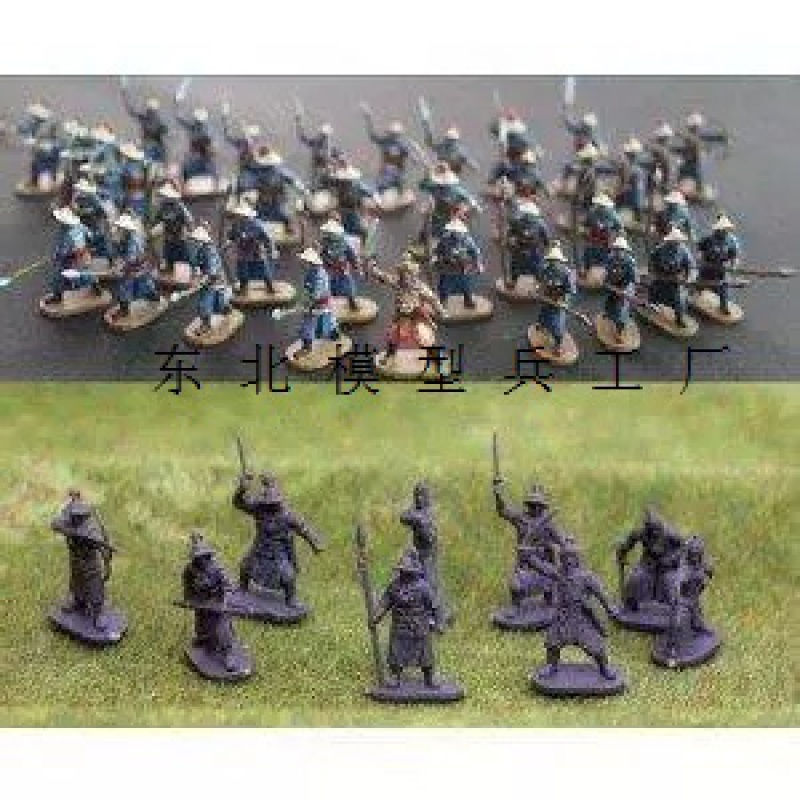 【明朝兵人模型】古代戰爭小兵人凱撒Caesar模型1:72H032 上色明朝步兵30人+1騎兵將軍1騎兵副將2騎兵+2