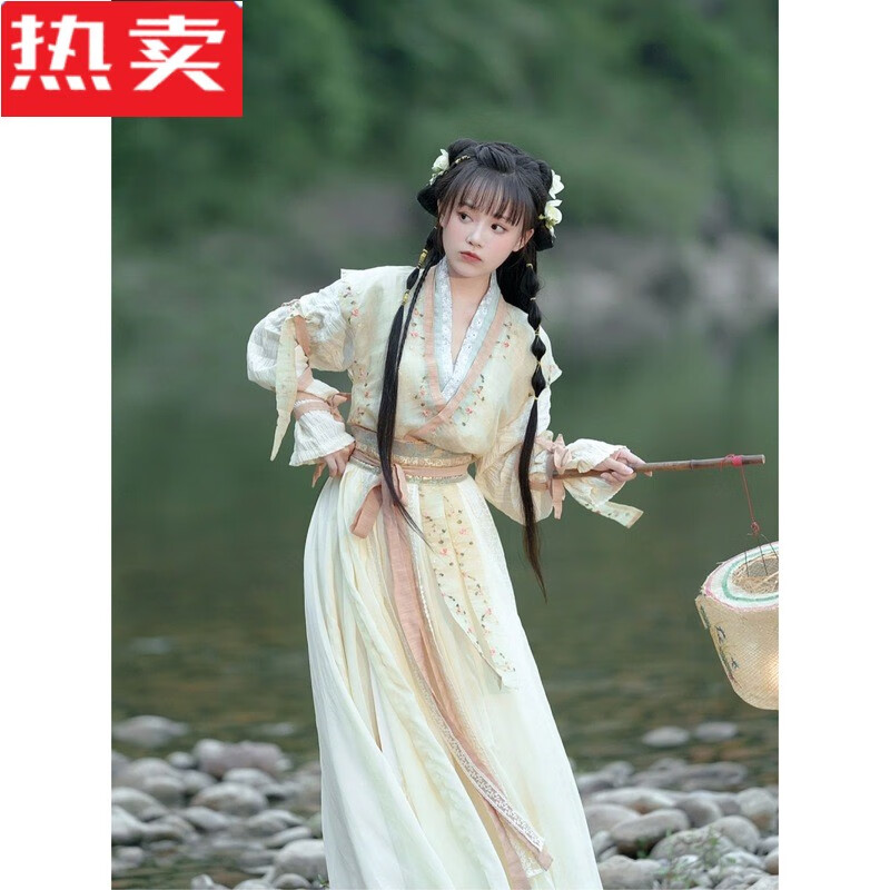 闾婧宋制改良汉服女装日常古装汉元素齐腰小个子春夏季赵灵儿裙子