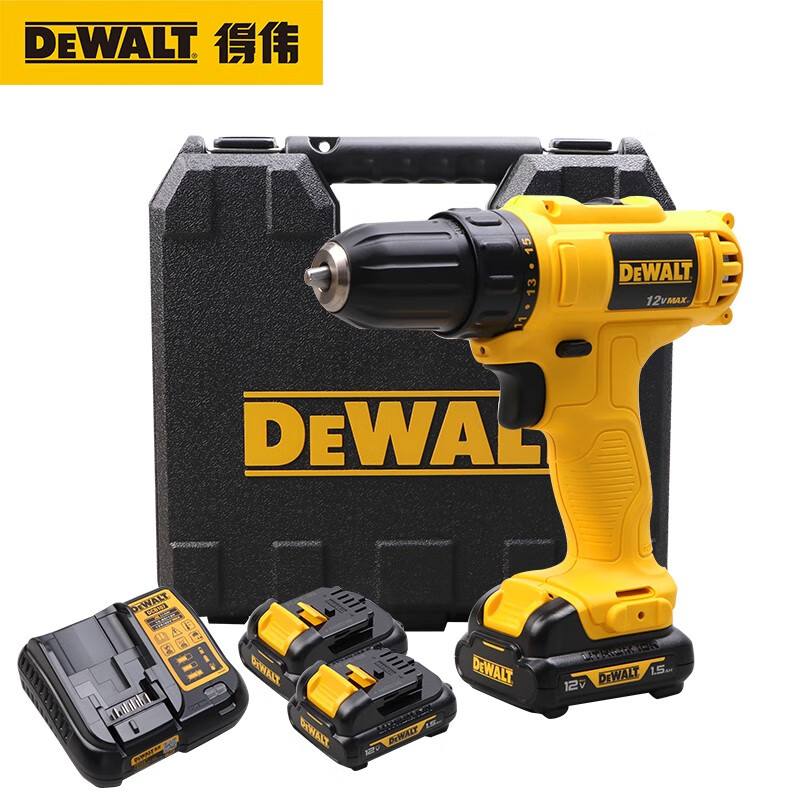 得伟(dewalt)12v锂电钻无线充电式手电钻电动螺丝刀电动起子机家用