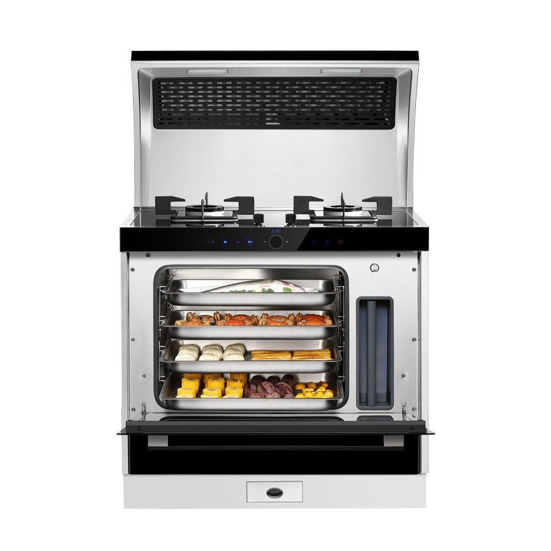 火星人 Q2BZ 天然气集成灶蒸箱 智能预约 集成灶一体灶家用 玻璃台面  