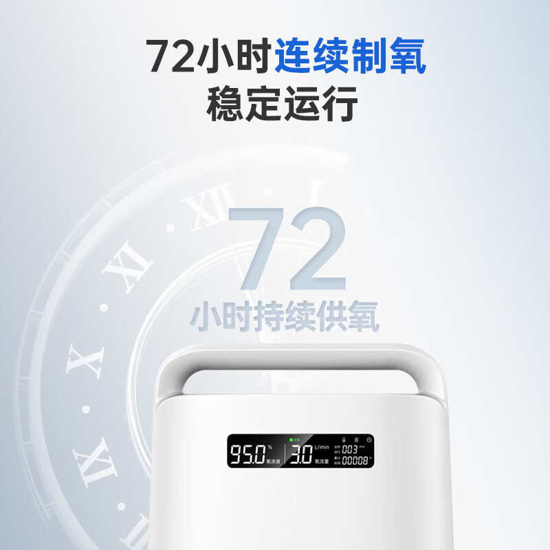 氧精灵 3L升医用便携式制氧机老人孕妇氧气机十大排名家用吸氧机 制氧雾化一体小型医用制氧机KJR-Y321W