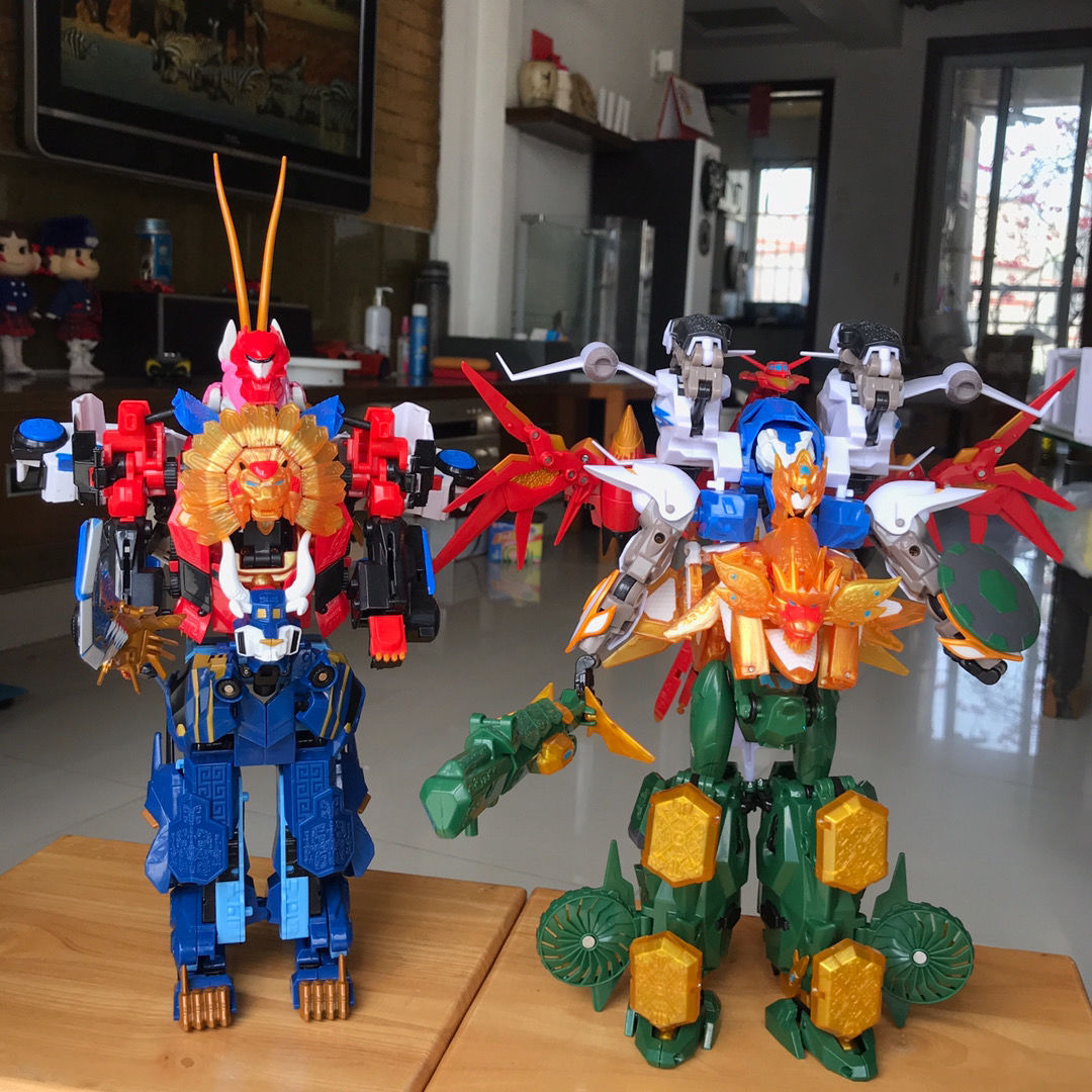 定制达力天地神兽金刚2天神地兽玩具圣狮王红凤凰伏魔牛无限合体 精装