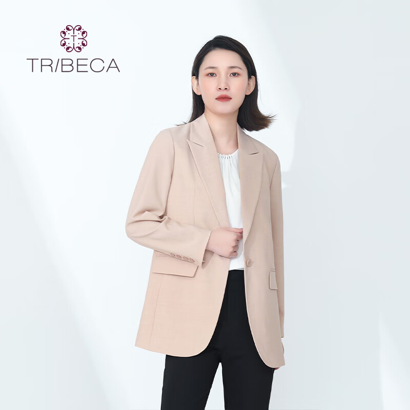 tribeca翠贝卡春秋女士休闲百搭小西装 卡其色 m