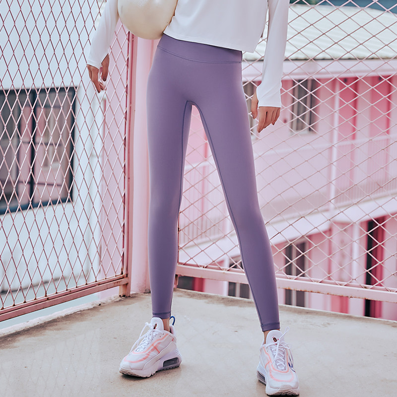 将远行裸感瑜伽裤女高腰提臀紧运动裤速干弹力蜜桃臀健身跑步运动长裤 星耀黑 XL (建议115-130斤)