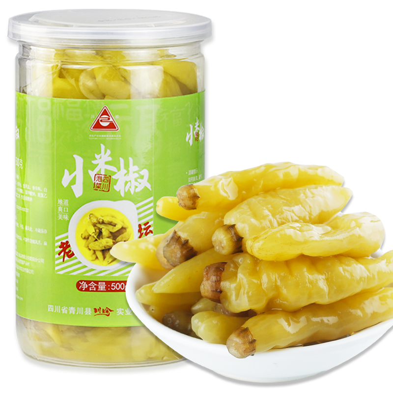 川珍 泡小米辣500g 泡野山椒小米辣椒泡椒下饭炒菜泡风爪调料泡菜