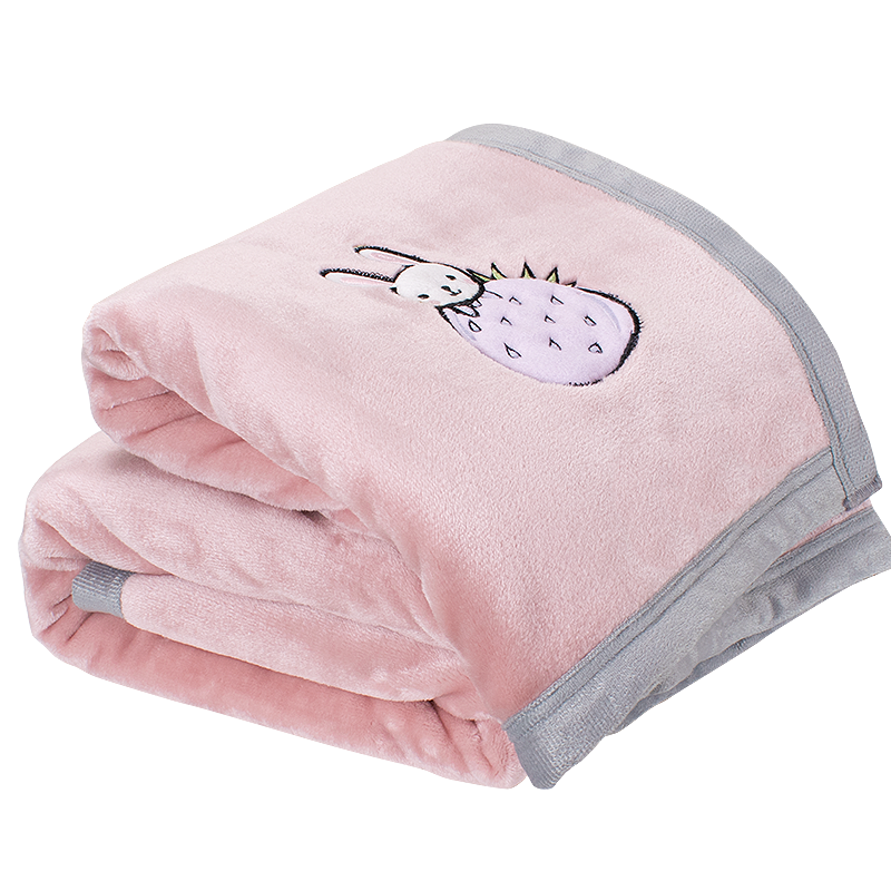 【毛毯价格走势分析】优米熊粉色1×1.5m加厚午睡毯子，防尘防螨耐磨损多功能设计