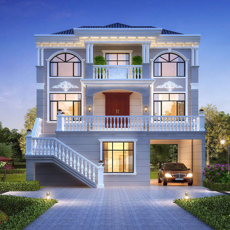 新款网红简欧风格别墅设计图纸架空层带架空层全套效果图施工图全程