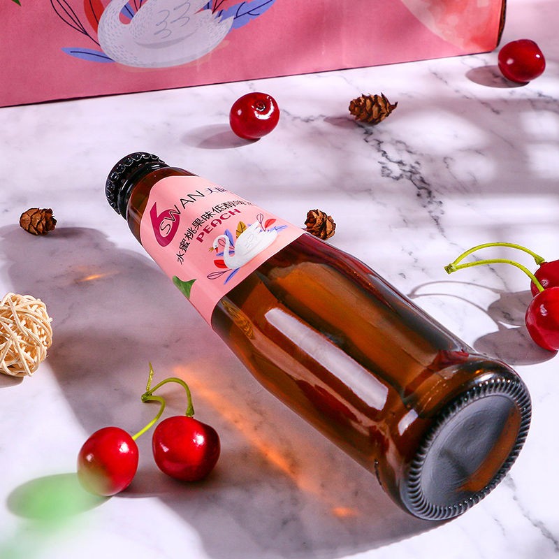 六只天鹅荔枝水蜜桃西柚茉莉果味女士啤酒瓶装 六只天鹅水蜜桃味 270mL 24瓶