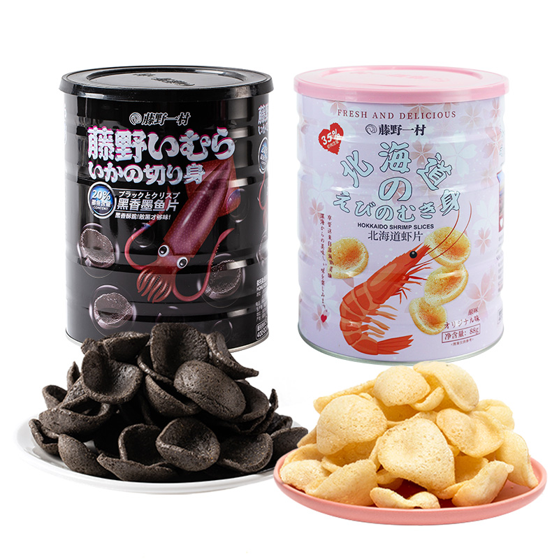 藤野一村日式北海道鲜虾片 藤野一村日式北海道鲜虾片辣味原味罐装