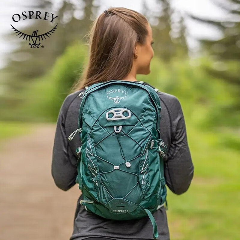 OSPREY Tempest小鹰暴风背包9升L户外轻量化徒步登山包冲顶包女 暴风 9(碧绿色)(送防雨罩+登山杖 WXS/S(参考165cm以下)