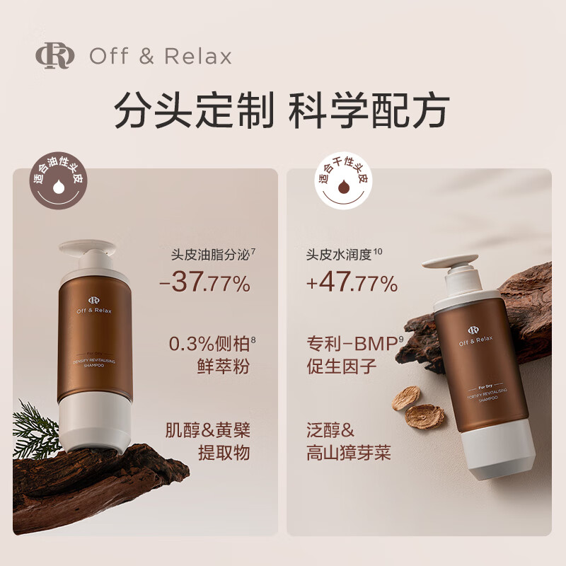 OFF&RELAX【直播专享】防脱锁发瓶洗发水 or强韧发根固发防掉发育发洗发露 【油性发质】锁发瓶300ml*2