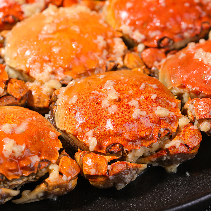 日顿全母蒜蓉蟹即食蒜泥小螃蟹熟食海鲜零食350g