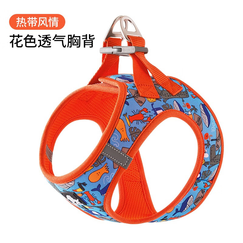 柯基胸背带背心式外出宠物用品 热带风情 s-胸围36-44cm建议8-11斤