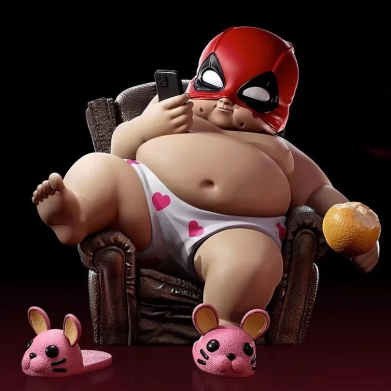 胖胖死侍潮玩gk雕像车载摆件公仔礼 【版】沙发肥宅死侍