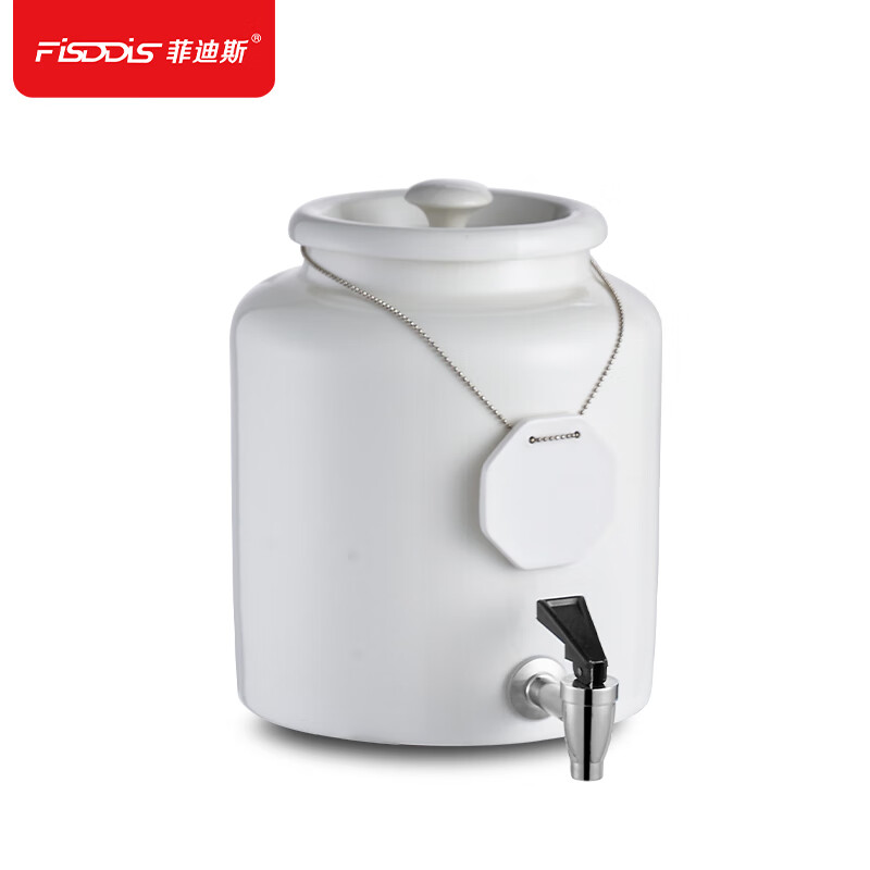 菲迪斯自助餐陶瓷牛奶鼎保溫豆?jié){咖啡鼎電加熱果汁桶自助餐飲料機 10升白色陶瓷罐