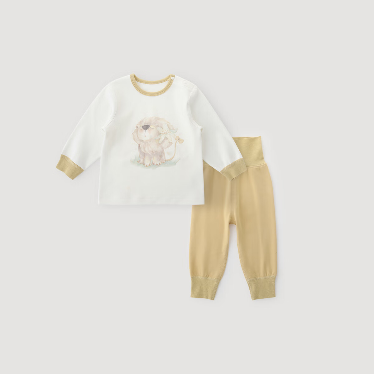巴厘小豬兒童秋衣秋褲套裝男女童睡衣春秋季嬰幼兒家居服寶寶 傲嬌小獅子 100 cm