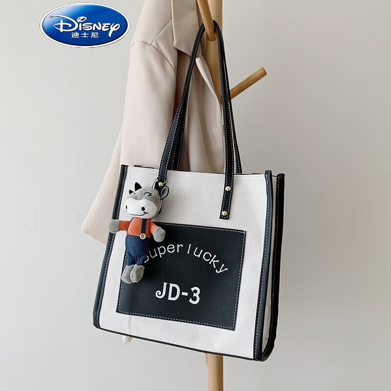 迪士尼(disney)同款帆布包女大容量单肩包包女包通勤包手提袋托特包