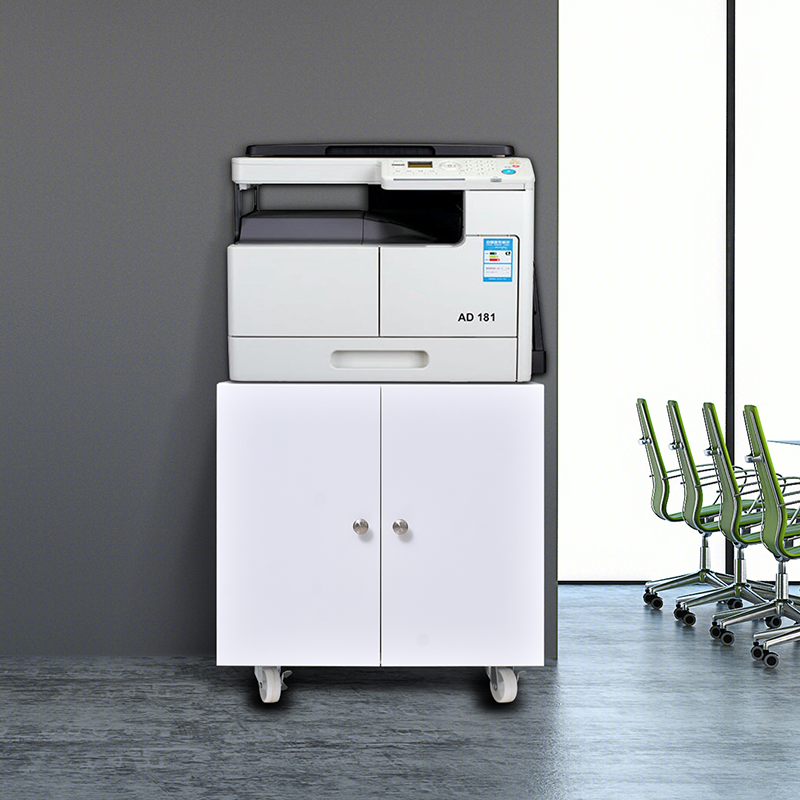 帅轩钢制打印机复印机底柜移动矮柜工作台放置柜办公文件储物柜 白色