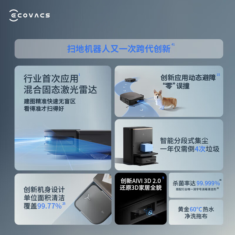科沃斯（ECOVACS） X2Pro扫地机器人智能家用扫拖一体(水箱版）（颜色随机） V