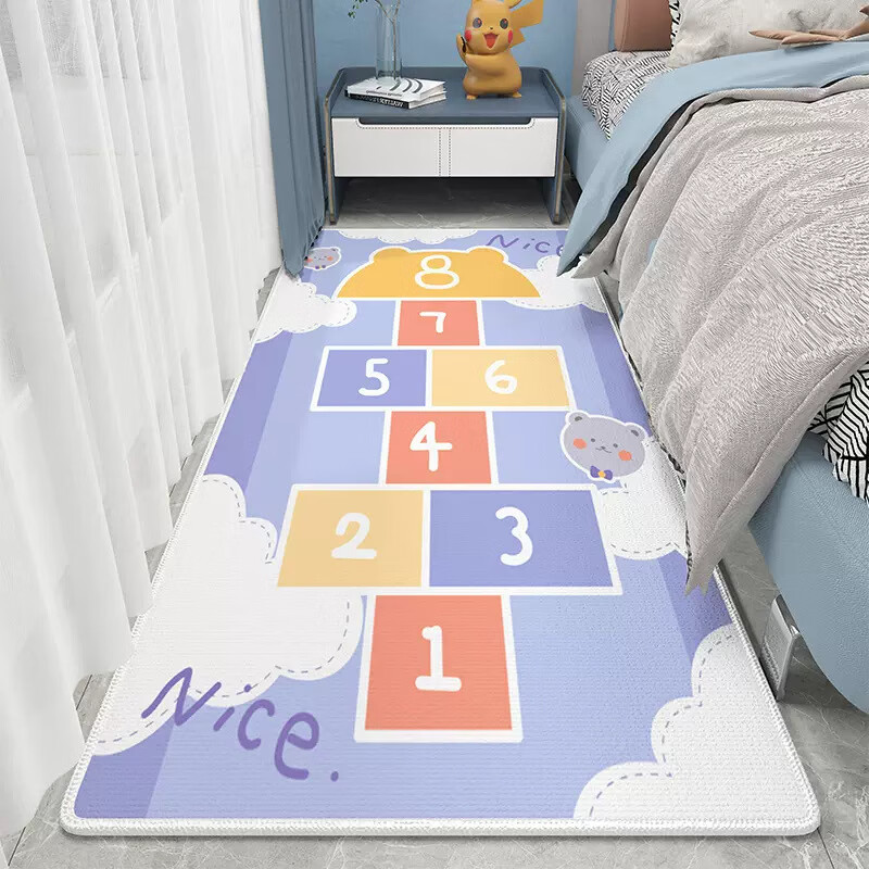 KAYE卧室房间床边毯家用儿童房长条床前毯子加厚客厅阳台免洗定制地毯 足球乐园 60x160 cm