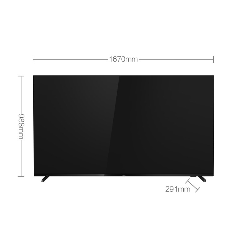 飞利浦（PHILIPS）75英寸2+16G全面屏4K超高清杜比全景声网络智能电视75PUF7295京东小家智能生态