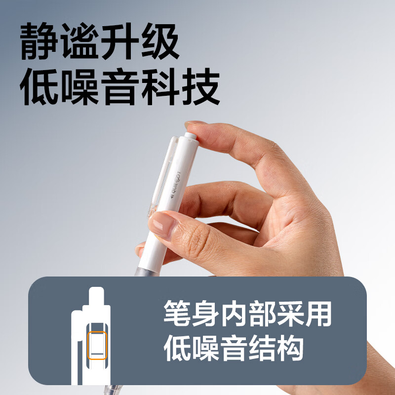 得力按动中性笔水笔学生用大容量黑色st速干六边形战士考试小分贝碳素超黑防水签字笔芯0.5按压刷题笔 【ST头/速干】10支得力直液替芯 0.5mm