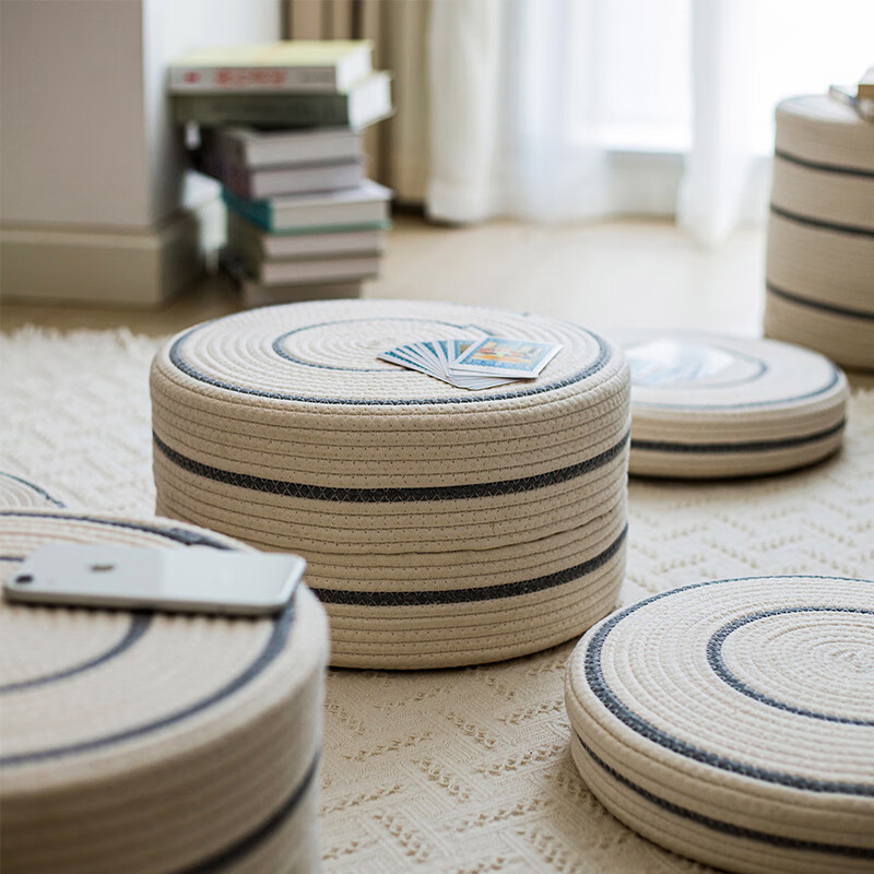 掬涵天然草编蒲团编织坐垫地上蒲草跪坐墩打坐日式圆形铺垫小桌坐垫