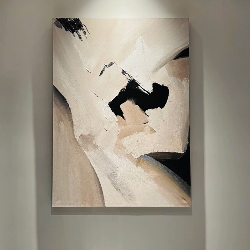 木卫侘寂风肌理画抽象客厅玄关手绘油画装饰画现代简约意式极简挂 无