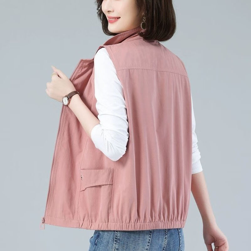 窈欣春秋运动马甲女式远动坎肩外穿背心马甲外套短款春秋中年宽松显瘦