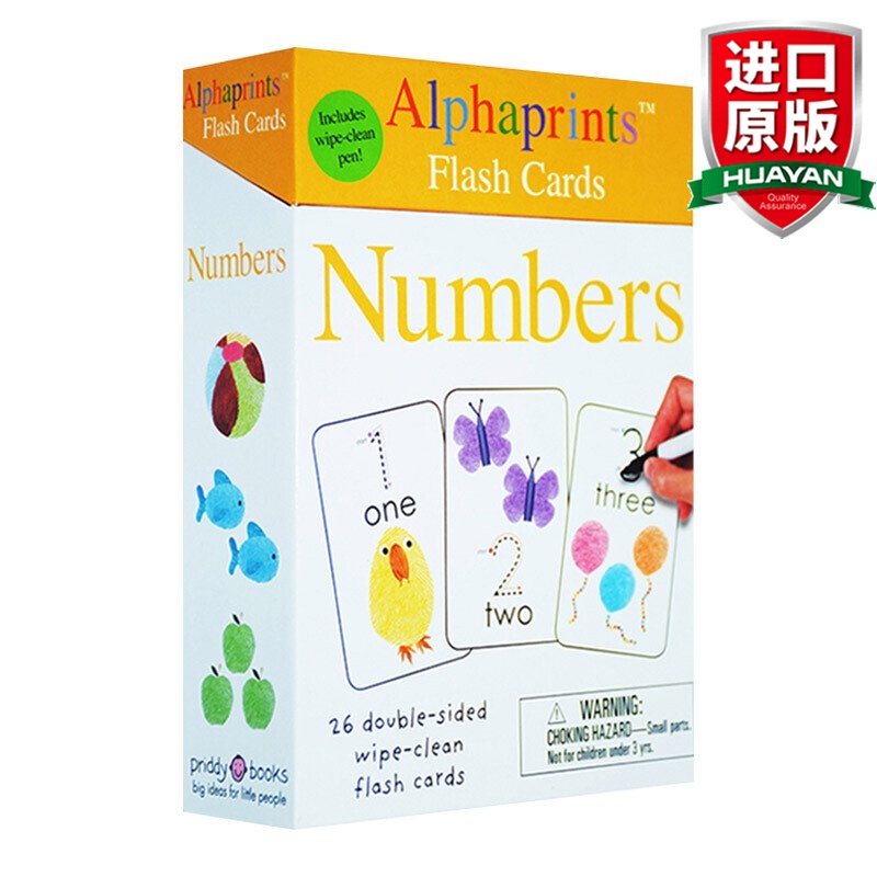 英文原版 数字书写 全 alphaprints wipe clean flash cards numbers