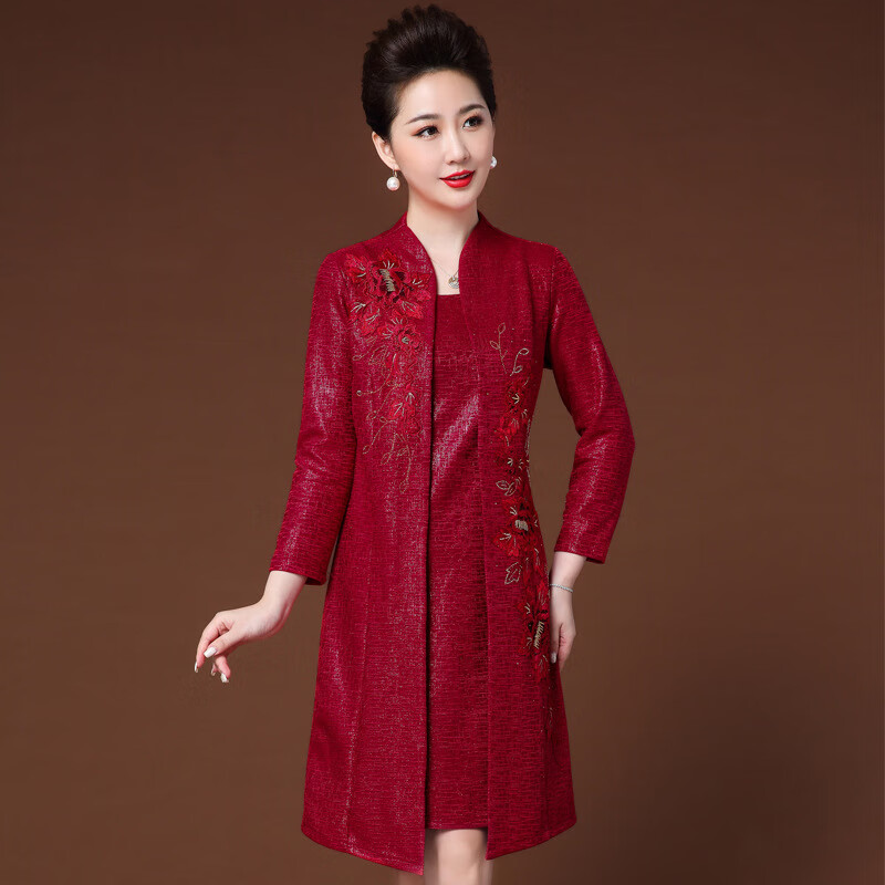 怡品堂 喜婆婆冬装礼服高贵婚礼妈妈装喜婆婆婚宴大码