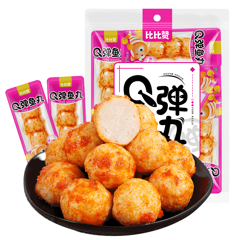 比比赞品牌Q弹鱼丸鱼蛋香辣味肉干肉脯200g:价格稳定,口感出众