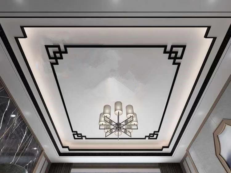 趣哲和新中式不锈钢吊顶角花天花板造型钛金装饰条客厅背 黄钛金 8k