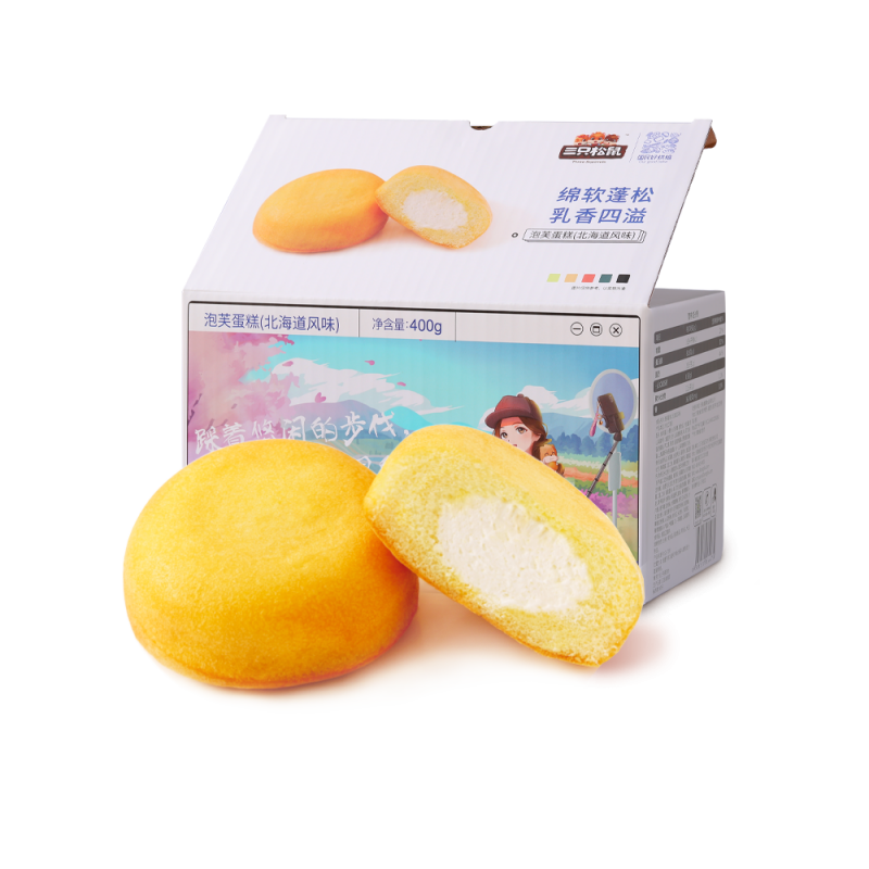 三只松鼠【三只松鼠_泡芙400g】面包整箱早餐糕点心奶油夹心零食小吃
