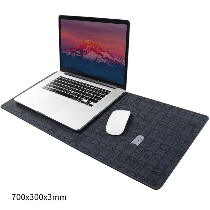 宜适酷（EXCO）鼠标垫 游戏垫 超大号 包边桌垫  锁边细面键盘垫 手指人MSP026L 灰 700X300mm
