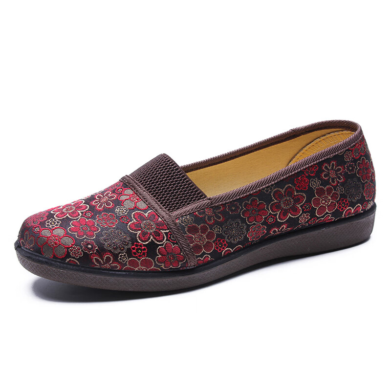 鸿合泰春秋新款老北京布鞋轻便防滑中老年人休闲女士妈妈鞋一脚蹬老