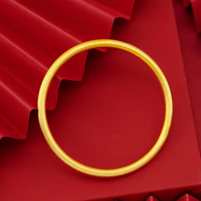 dleo老凤凰黄金古法素圈手镯足金999两世欢手链送女友老婆情人节礼物