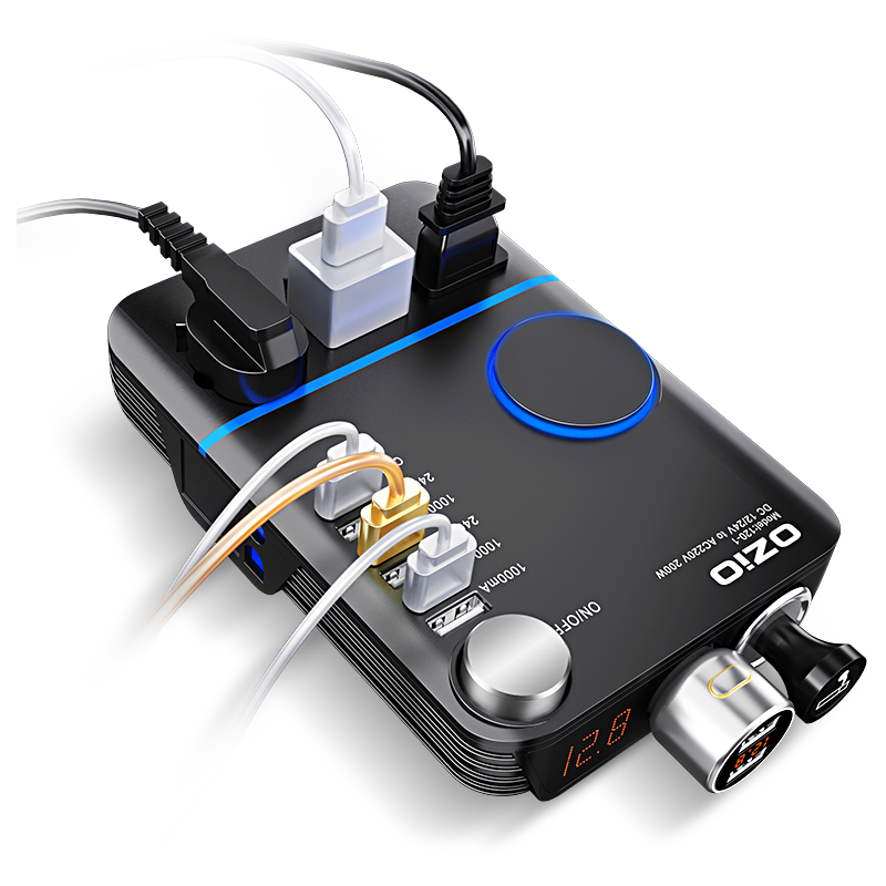 奥舒尔（OZIO）车载逆变器车载充电器点烟器12V/24V转220V USB电源转换器QC3.0快充 24V货车升级款 I21-S