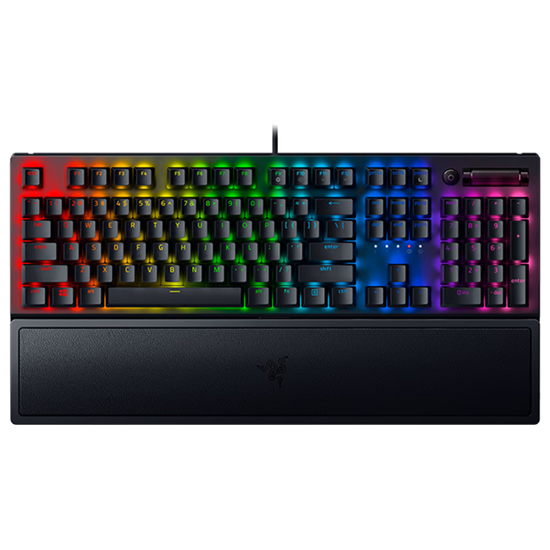 RAZER 雷蛇 黑寡妇蜘蛛V3 104键 有线机械键盘 黑色 雷蛇黄轴 RGB