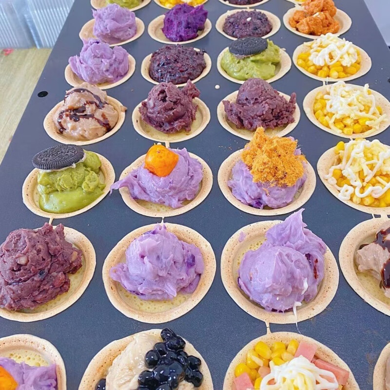 食芳溢【现做现发】网红爆浆车轮饼制作糯叽叽的解馋小零食 红豆馅*4