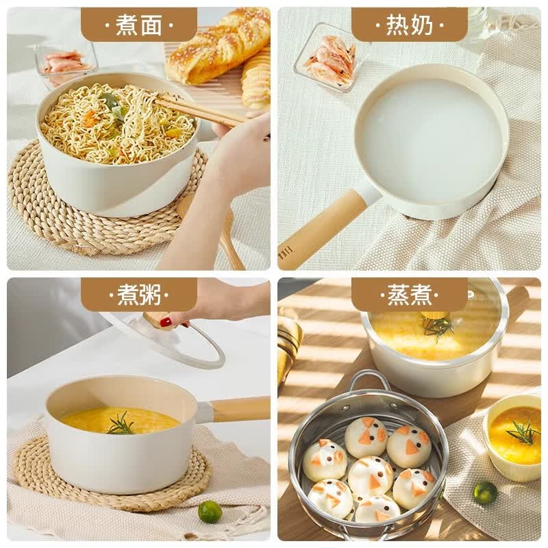 Neoflam平底锅煎锅家用不粘锅电磁炉燃气专用牛排锅多功能煎炒锅韩国进口 奶锅1.6L(赠硅胶汤勺) 18cm