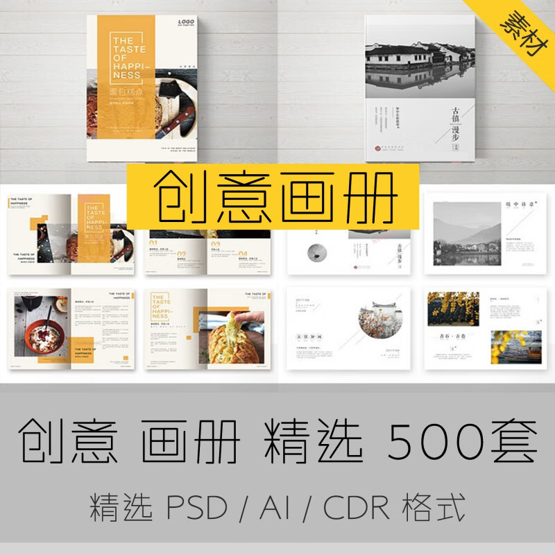 企业宣传册ps模板产品毕业生ppt画册设计排版素材 psd/ai/cdr简约