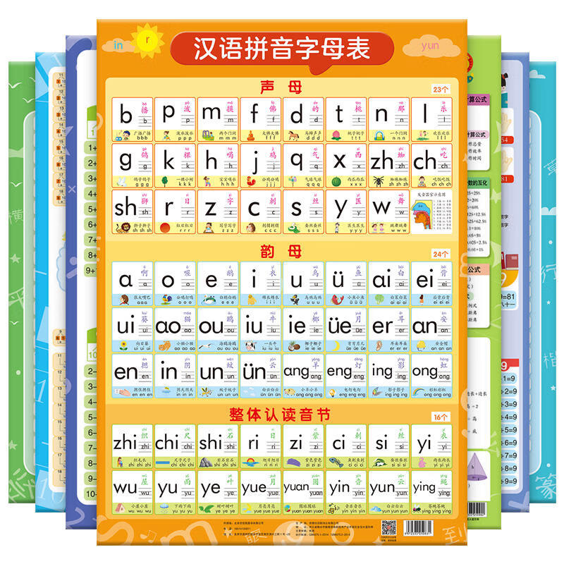 艾福儿汉语拼音字母表挂图墙贴幼小衔接一年级声母韵母儿童学习口诀