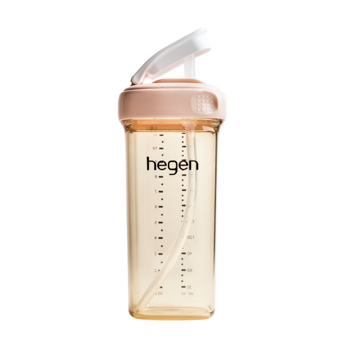 HEGEN海格恩吸管杯1-3岁330ml儿童PPSU多功能学饮杯直饮喝水杯粉色