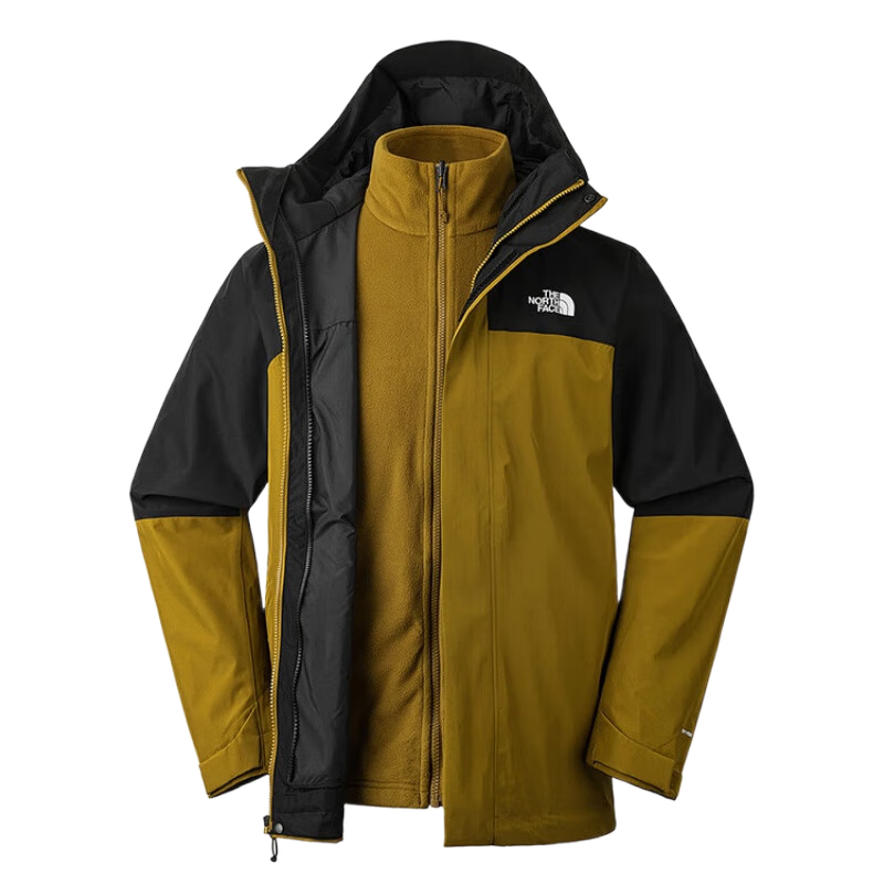 百亿补贴：北面（The North Face）冲锋衣男24秋冬新款户外防泼水保暖抓绒内胆三合一连帽外套89ZP 5HO绿色/ S