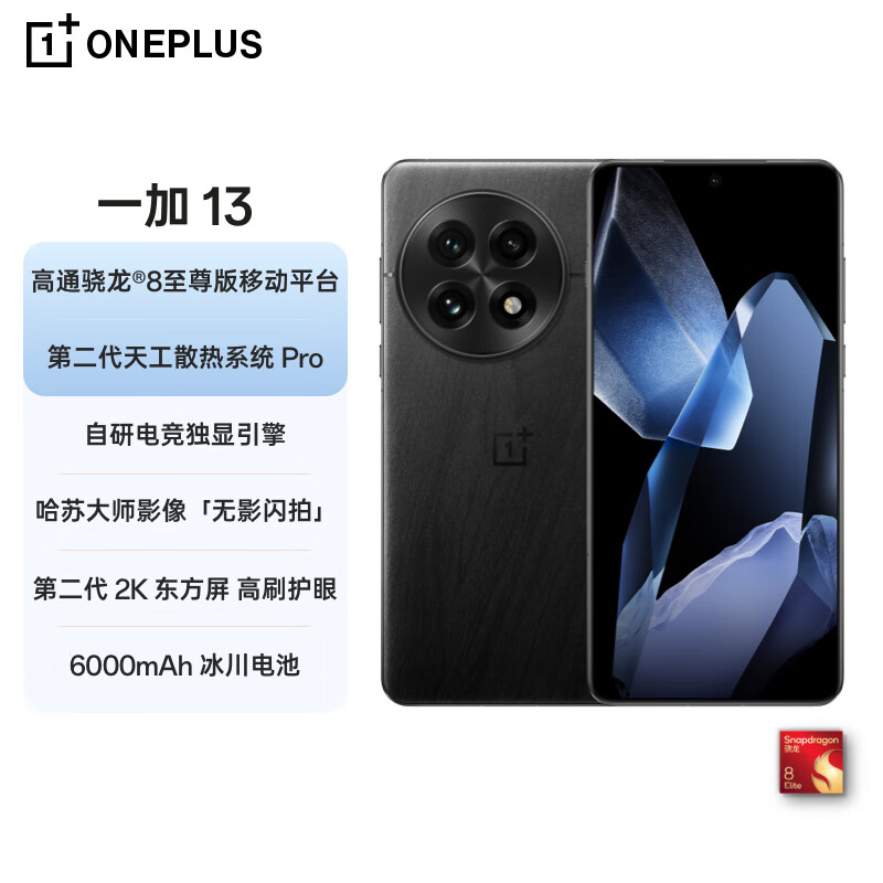 一加 13 24GB+1TB 黑曜秘境 国家补贴 高通骁龙®8至尊版 6000mAh 冰川电池 oppo智能AI游戏5G手机