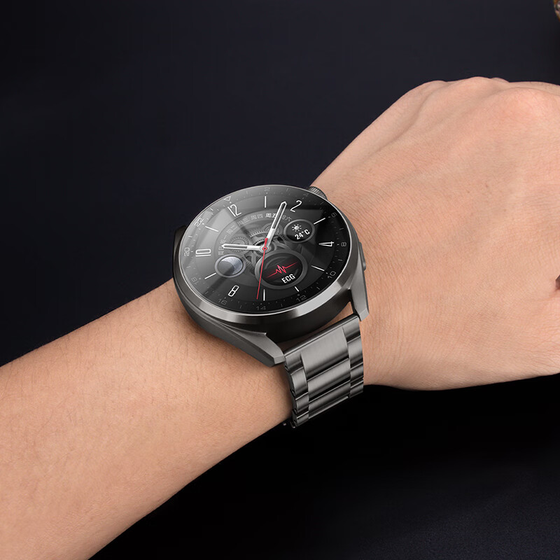威千图适用华为手表表带gt4watch3pro钛金属watch4progt3probudsgt2【纯钛三株】4648MM表盘【钛灰色】