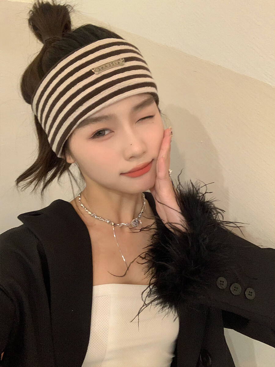 靠森运动发带女吸汗宽瑜伽健身条纹宽边女生跑步专用运动吸汗发带日常