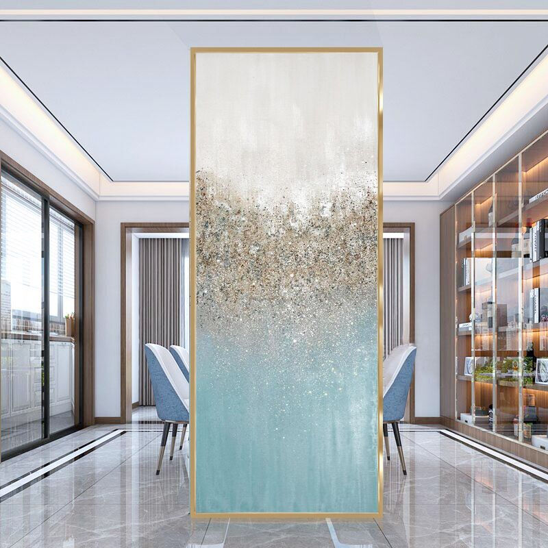 北欧艺术玻璃屏风 轻奢长虹隔断墙客厅遮挡玄关背景墙家用装饰现代